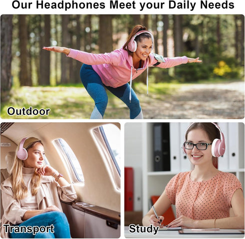B9 Wireless Headphones Over-Ear, 60 Hours Playtime Lightweight Folding Hi-fi Stereo Bass Bluetooth Headset with Mic, Volume Control Headphones for...