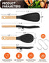 Cooking Spoon and Rice Scooper for Nonstick Cookwares, Great for Cooking and Serving Durable BPA-Free Matte Silicone, Wood Handle Spoon for Mixing...