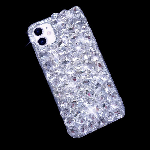 Bonitec Compatible with iPhone 12 Case 3D Glitter Sparkle Bling Case Luxury Shiny Crystal Rhinestone Diamond Bumper Clear Gems Cute Protective Gir...