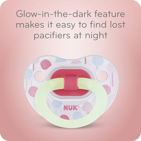 NUK Orthodontic Pacifiers, Girl, 0-6 Months, 2-Pack...