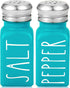 Teal Salt and Pepper Shakers Set by Brighter Barns - Turquoise Kitchen Decor & Teal Kitchen Accessories - Cute Modern Farmhouse Glass Shakers for ...