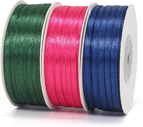 Grey Satin Ribbon -1/8-Inch x 100 Yards Ribbons for Crafts Gift Wrapping DIY Bows Decoration Sewing and Invitation Card ?Pack of 2?...