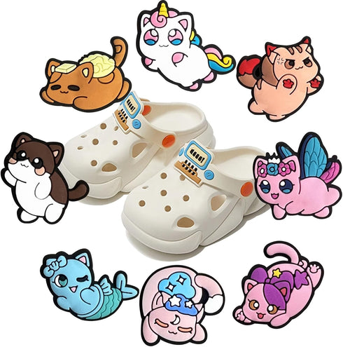 8pcs Cats Shoe Charms Novelty Shoe Charms Decoration Gifts For Boys Girls, Cute Animal Shoe Charms For Party Gift Favors...
