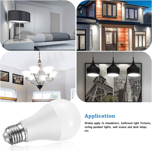 100W Equivalent Light Bulb, 12W E26 LED Bulbs, Non-Dimmable, Daylight White 6500K 4-Pack...