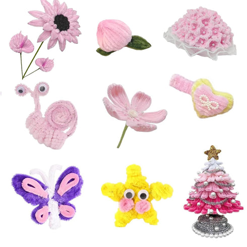 Pipe Cleaners,Pipe Cleaners for Crafts,Pipe Cleaner Crafts,Chenille Stems for Craft Kids DIY Arts&Crafts Supplies (Pink 100)...