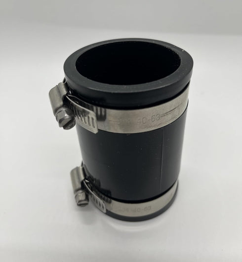 Flexible PVC Coupling With Stainless Steel Clamps 1-1/2", Black...