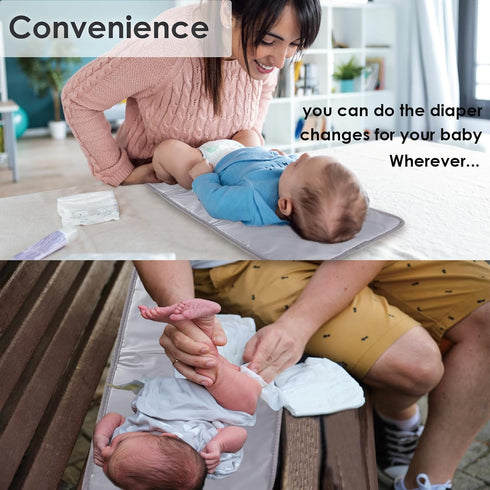 Portable Changing Pad, Portable Diaper Changing Pad for Newborn in 0-12 Months, Waterproof Changing Mat, Foldable Changing Pad Liner That Newborn ...
