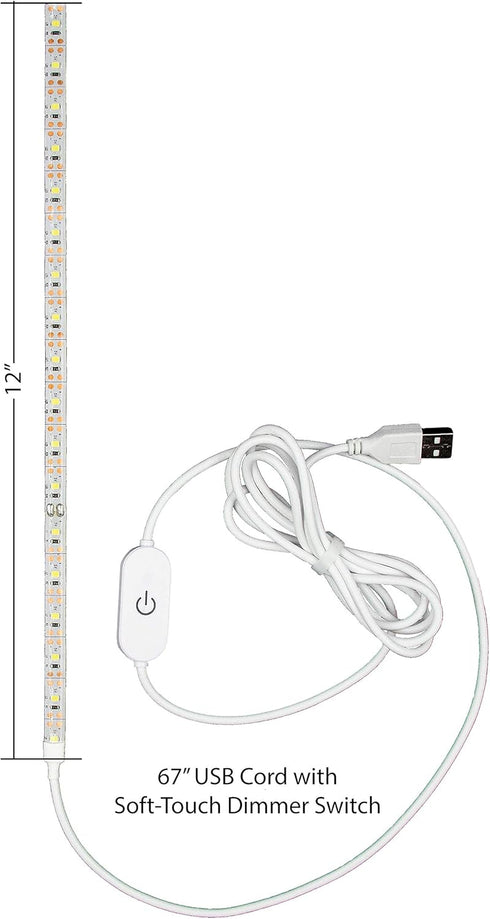 the Light, LED Sewing Machine Light Strip Kit - 12 Inch Cut-to-Fit LED Strip w/18 Bright White LEDs, Smart-Touch Dimmer and 6 Foot USB Power Cord...