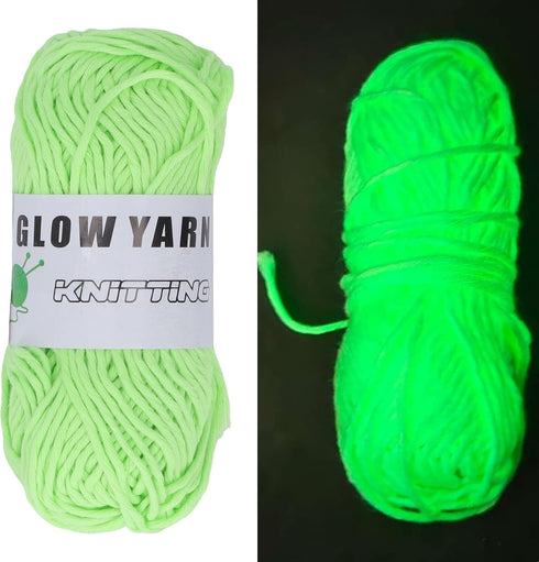 164ft Luminous Chunky Yarn, Glow in The Dark Yarn DIY Weave Glow Yarn Polyester Luminous Knitted Yarn Hand Knitted Luminous Yarn Novel Functional ...
