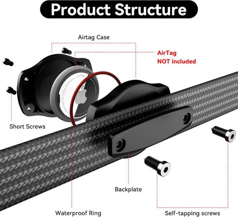 New AirTag Dog Collar Holder IPX8 Waterproof Carbon Fiber Mount (1 Pack) Ultra-Secure,Never Dehisce Apple Airtag case,Fits All Width Collars?for S...