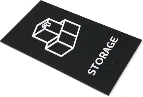 Storage Sign, ADA Compliant Modern Design Door Sign with Grade 2 Braille for Storage Private Area with 3M Double Sided Tape...