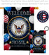 Breeze Decor Welcome Home Navy Garden Flag Armed Forces USN Seabee United State American Military Veteran Retire Official House Decoration Banner ...