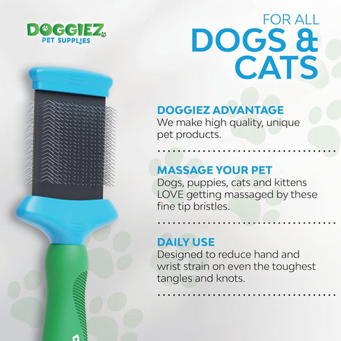 Slicker Brush for Dogs, Cats & Puppies - Deshedding Grooming Brush for Shedding Hair, Fur - Flexible Comb for Grooming Long Haired & Short Hair Br...