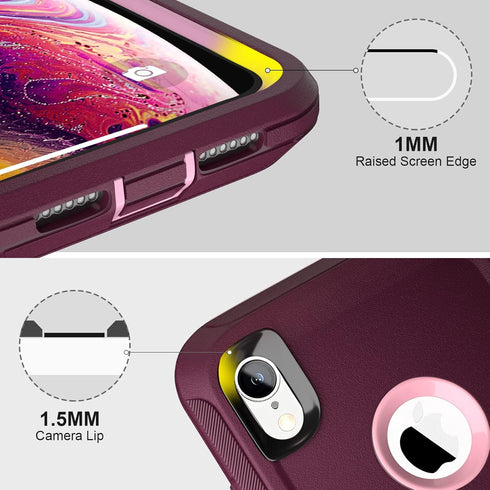 Case for Apple iPhone X/XS Case with 2 Screen Protector, Heavy Duty Full Body Shockproof Military Grade Cover, 3 in 1 Drop Protection Phone Case 5...