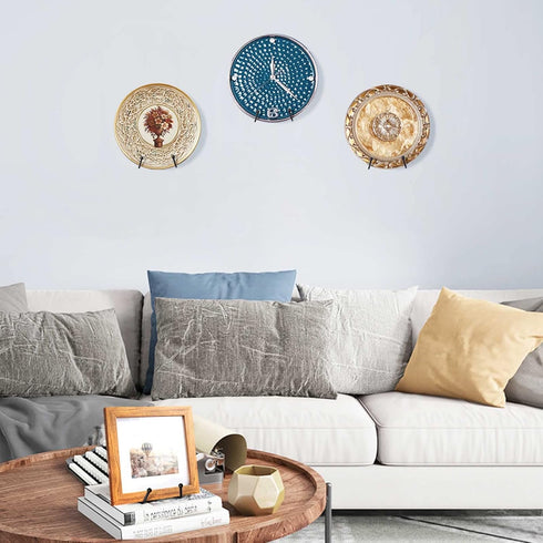 4 Pack 5 inch Wall Mount Plate Display Hanger, Wall Easel Holder Tabletop Plate Stand Holders, Wall Display Picture Frame Stand for Decorative Pla...