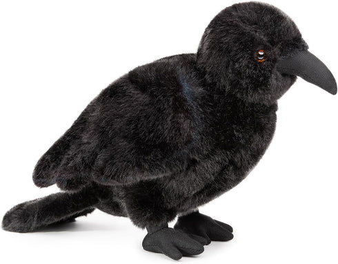 Crow Stuffed Animals - Realistic Standing Black Raven Plush Toy 10inch, Soft Plush Toy Crow Wild Animal Dolls, Cute Little Bird Raven Plush as Gif...