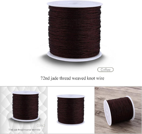 Nylon Beading Cord for Chinese Knotting Macrame String Bracelet Braided Thread Jewelry Making Material Coffee...