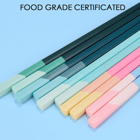 Chopsticks Reusable Dishwasher Safe, GLAMFIELDS 5 Pairs 9.5 Inches Premium Chop Sticks Set for Sushi, Ramen, Asian Cuisine, Matte Non-slip with Gi...