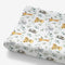 African Safari Jungle Animals Eucalyptus Leaf Changing Pad Cover Baby Girls Boys, Giraffe Elephant Lion Zebra Diaper Change Table Sheet, Stretchy ...