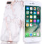 BAISRKE Shiny Rose Gold White Marble Design Clear Bumper Matte TPU Soft Rubber Silicone Cover Phone Case Compatible with iPhone 7 Plus iPhone 8 Pl...