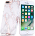 BAISRKE Shiny Rose Gold White Marble Design Clear Bumper Matte TPU Soft Rubber Silicone Cover Phone Case Compatible with iPhone 7 Plus iPhone 8 Pl...