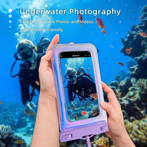 Floating Waterproof Phone Pouch, Soap Bubble Waterproof Case with Crossbody Lanyard for iPhone 15 14 13 Pro Max, IP68 Cellphone Dry Bag Beach Crui...