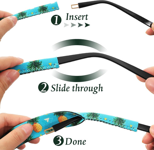 Flutesan 6 Pieces Floating Sunglasses Strap Hawaiian Float Neoprene Eyewear Retainer Summer Glasses Strap Sport Glasses Holder for Men Women...