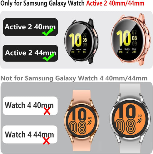GEAK 3 Pack Full Cover Screen Protector Case for Samsung Galaxy Watch Active 2 40mm Silver/Gray/Rosegold...