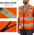Reflective Mesh Vest High Visibility Two Tone with Pockets and Zipper, ANSI Class 2 Compliant, Orange Mesh with Yellow Trim S...