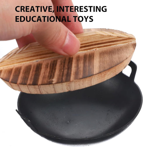 Zerodeko 1 Set 1: 12 Miniature Cooking Pot Mini Wok with Wooden Cover Miniature Kitchen Gadgets Dollhouse Cookware Accessories...