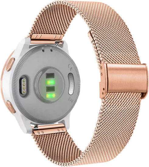 Abanen Watch Bands for Garmin Vivoactive 4S / Vivomove 3S / Venu 2S / Venu 3S, 18mm Quick Release Stainless Steel Metal Mesh Women Wristband Strap...