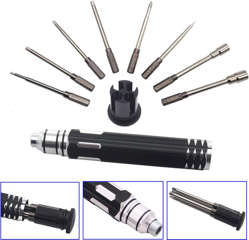 ShareGoo 8 in 1 Hex Screwdriver Set Kit Hex Nut Key Socket Repair Tool for RC Helicopter Airplane Drone Car,H1.5 2.0 2.5 3.0mm Hex,4.0 5.5mm Spann...