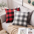 MIULEE Pack of 2 Classic Farmhouse Buffalo Check Plaids Polyester Linen Soft Soild Square Throw Pillow Covers Grey and White Home Decor Outdoor Cu...