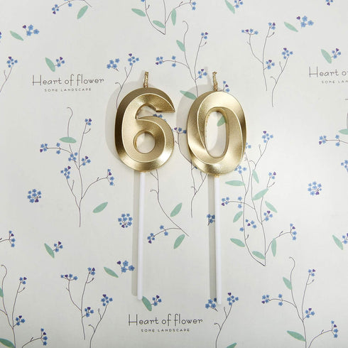 Bailym 60th Birthday Candles,Gold Number 60 Cake Topper for Birthday Decorations Party Decoration...