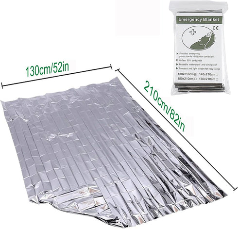 Outdoor Aluminum Foil Warming Blanket for Wilderness Survival, Camping, Easy Tenting - Rain and Sun Protection - Reflective Warming First Aid Alum...