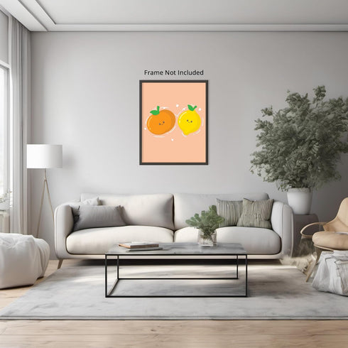 Posterizer 1 pcs-Cute tomato and orange fruit colorful art-Kids Room Art-Kitchen & Bar Art-Gift for Daughter, Son, Kids- unframed wall art...