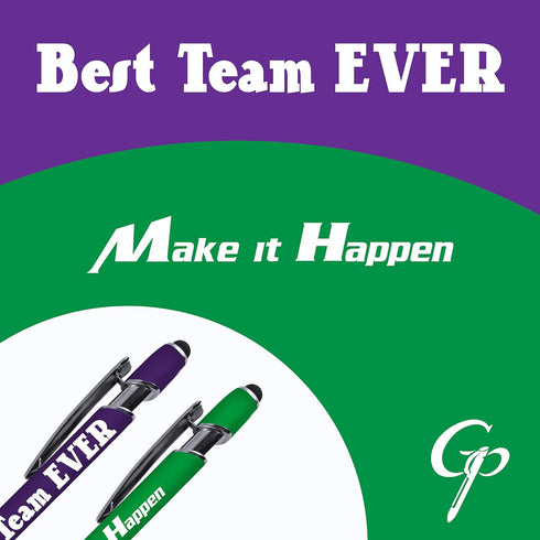 Team Building and Employee Appreciation Pen Sets with Soft Touch Coated Metal and Stylus 6 pack 36094......