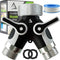 Hose Splitter 2 Way, Heavy Duty Metal Connector, Two Way Garden Hose Splitter, High Flow Spigot Faucet Bib Adapter, Solid Double Y Shut Off Valve ...