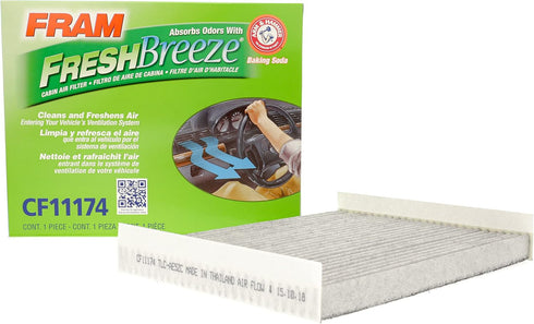 FRAM Fresh Breeze Cabin Air Filter with Arm & Hammer Baking Soda, CF11174 for Ford Vehicles...