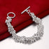 Fashion Sterling Silver Ball Bead Chain Bracelet -Handmade Link Chain Bracelet For Women Mom Wife Valentine Mothers day Gift, Toggle Button 8"...