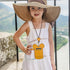 BUUFAN Chic Yellow Cute Travel PU Leather ID Card Holder Lanyard Neck Pouch Bag With Coin Wallet Purse for Women Kids Teens Girls...