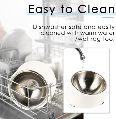 Super Design Mess Free 15° Slanted Bowl for Dogs and Cats, Tilted Angle Bulldog Bowl Dog Feeder, Non-Skid & Non-Spill, Easier to Reach Food S/0.5 ...