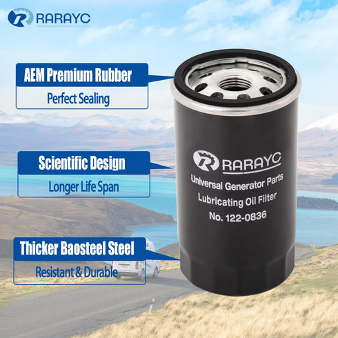 Oil Filter 122-0836?Fits For RV QG 5500/7000 Series HGJAA HGJAB HGJAC Spin-on ?Replaces# 01220836, B7238, PH2875, PH10027...