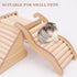 Set of 2 Hermit Crab Hideout with Ramp, Wooden Hermit Crab Climibing Toys, Small Animals Habitat for Hamsters, Aquariums Ladder Bridge Ramp Toy, S...