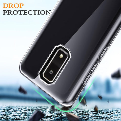 Oududianzi Case for Blu View 4 with Screen Protector,Non-Yellowing Shockproof Bumper Protective Phone Cover, Anti-Scratch Soft TPU Back(Transparen...