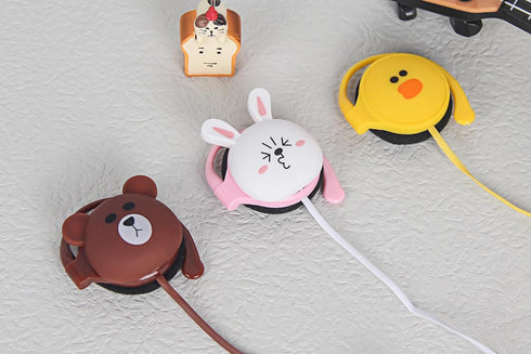 QearFun Bear Earbuds for Kids with Ear Hooks, Kawakii Wired Over Ear Headphones Earphones Gifts for School Girls and Boys with Microphone & Ear Lo...