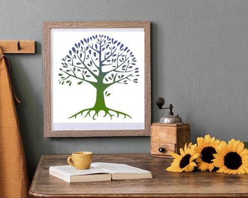 9 Pcs Tree Stencil Tree of Life Stencil for Painting Loving Heart Tree Stencils Reusable Plastic Drawing Template Stencils for Painting on Wood Wa...