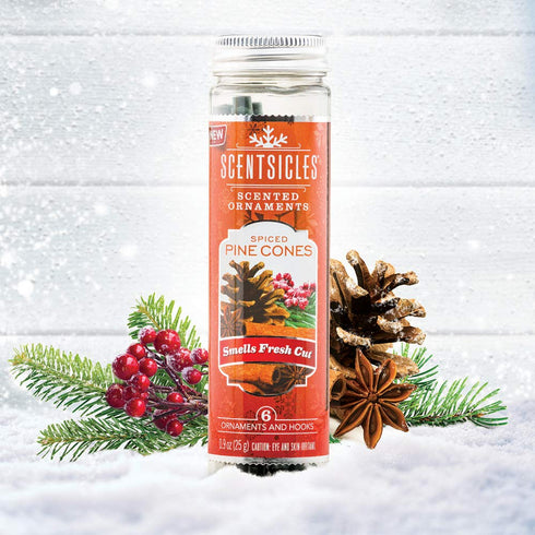 Scentsicles - 01647-012 Scented Christmas Ornaments for Christmas Tree, All Natural Holiday Air Freshener (Spiced Pine Cones Holiday Fragrance) In...