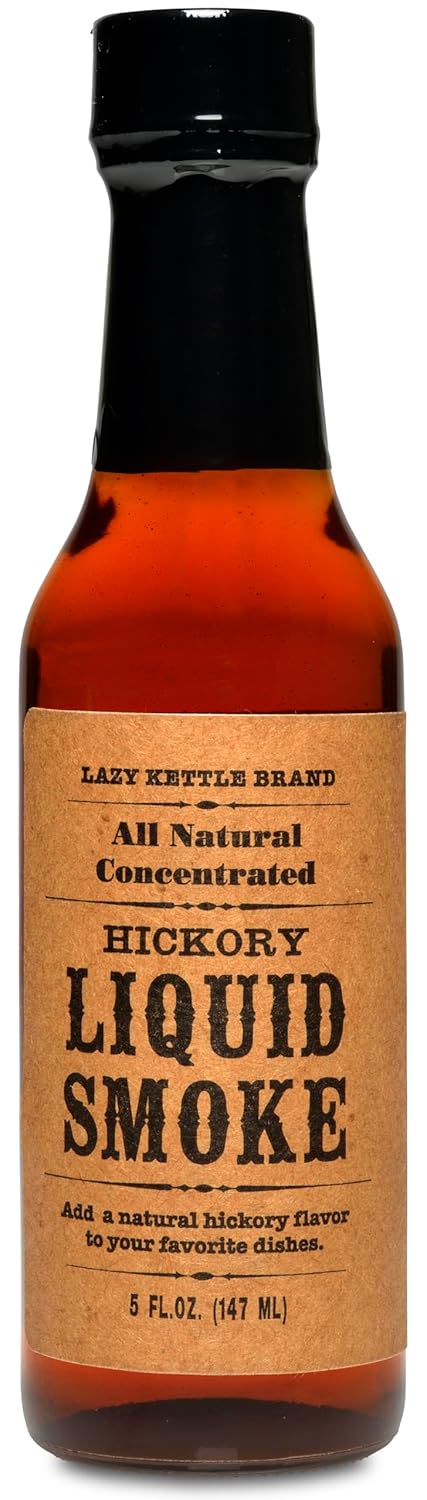 Lazy Kettle Brand All Natural Liquid Smoke | Perfect for Flavoring Meat | Hickory | Used to Flavor Beef Jerky, Steak, Fish, Cheese, Sauces and Mor...