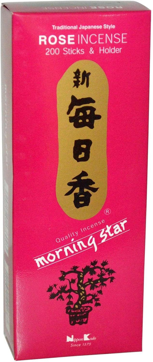 Nippon Kodo, Morning Star, Rose Incense, 200 Sticks & Holder...